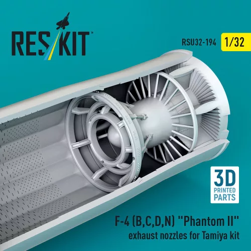 ResKit Models F-4 (B, C, D, N) Phantom II exhaust nozzles for Tamiya kit (3d Printed) - hajtómű-fúvócsövek