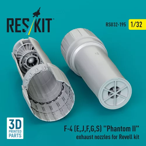 ResKit Models F-4 (E, J, F, G, S) Phantom II exhaust nozzles for Revell kit (3D Printed) - hajtómű-fúvócsövek