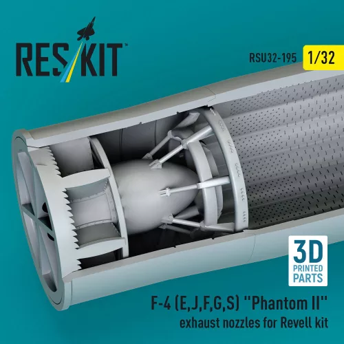 ResKit Models F-4 (E, J, F, G, S) Phantom II exhaust nozzles for Revell kit (3D Printed) - hajtómű-fúvócsövek