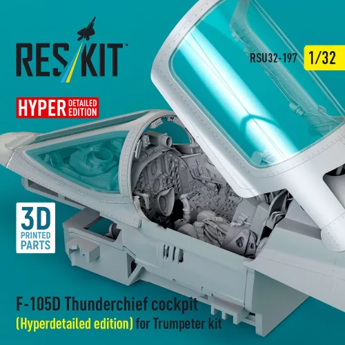 ResKit Models F-105D Thunderchief cockpit (Hyperdetailed edition) for Trumpeter kit (3D Printed) - részletes cockpitkészlet