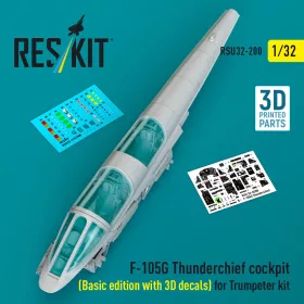   ResKit Models F-105G Thunderchief – alap cockpitkészlet 3D matricákkal