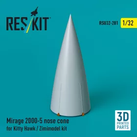   ResKit Models Mirage 2000-5 nose cone for Kitty Hawk / Zimimodel kit (3D Printed) - orrkúp