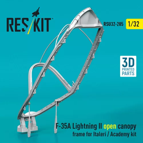 ResKit Models F-35A Lightning II open canopy frame for Italeri / Academy kit (3D Printed) - nyitott kabintetőkeret