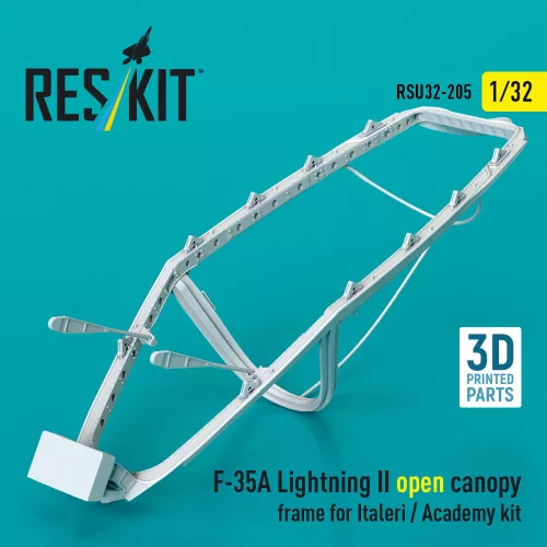 ResKit Models F-35A Lightning II open canopy frame for Italeri / Academy kit (3D Printed) - nyitott kabintetőkeret
