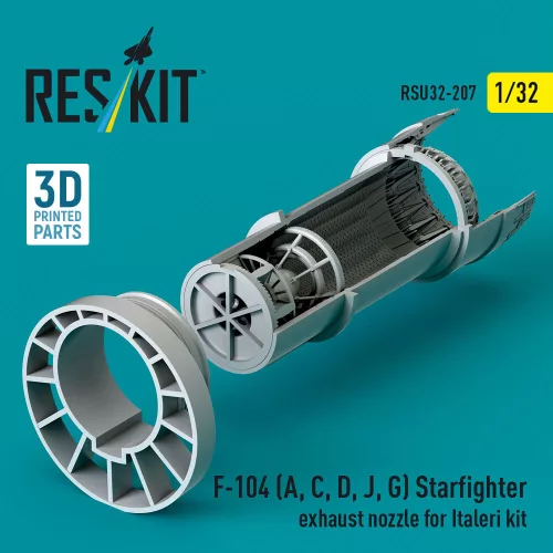 ResKit Models F-104 (A, C, D, J, G) Starfighter exhaust nozzle for Italeri kit (3D Printed) - hajtómű-fúvócső