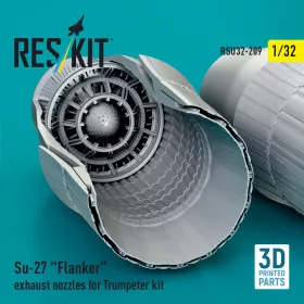   ResKit Models Su-27 Flanker exhaust nozzles for Trumpeter kit (3D Printed) - hajtómű-fúvócsövek