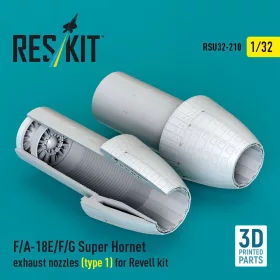   ResKit Models F/A-18E/F/G Super Hornet exhaust nozzles (type 1) for Revell kit (3D Printed) - hajtómű-fúvócsövek