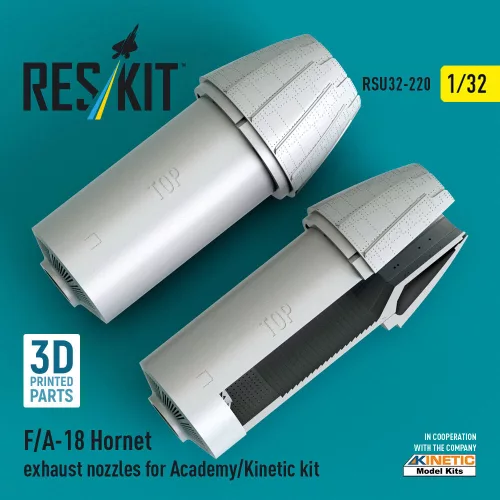 ResKit Models F/A-18 Hornet exhaust nozzles for Academy/Kinetic kit (3D Printed) - hajtómű-fúvócsövek