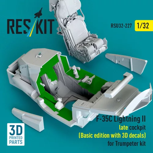 ResKit Models F-35C Lightning II késői – alap cockpitkészlet 3D matricákkal
