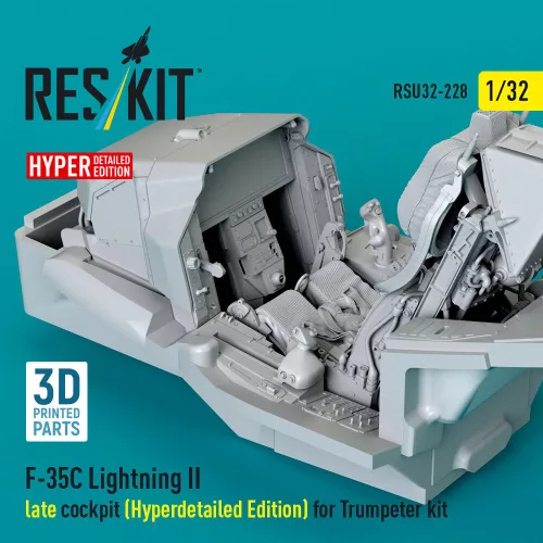 ResKit Models F-35C Lightning II late cockpit (Hyperdetailed Edition) for Trumpeter kit (3D Printed) - részletes cockpitkészlet