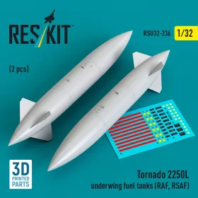   ResKit Models Tornado 2250L underwing fuel tanks (RAF, RSAF) (2 pcs) (3D Printed) - Tornado – 2250 literes szárny alatti üzemanyag-póttartályok, 2 db