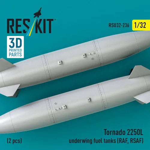 ResKit Models Tornado 2250L underwing fuel tanks (RAF, RSAF) (2 pcs) (3D Printed) - Tornado – 2250 literes szárny alatti üzemanyag-póttartályok, 2 db