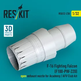   ResKit Models F-16 Fighting Falcon (F100-PW-220) nyitott – hajtómű-fúvócső, AFV Club maketthez