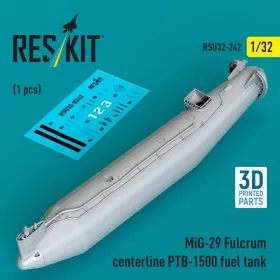   ResKit Models MiG-29 Fulcrum centerline PTB-1500 fuel tank (1 pcs) (3D Printed) - MiG-29 Fulcrum – PTB-1500 törzs alatti üzemanyag-póttartály, 1 db