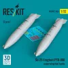ResKit Models Su-25 Frogfoot PTB-800 underwing fuel tanks (2 pcs) (3D Printed) - Su-25 Frogfoot PTB-800 – szárny alatti üzemanyag-póttartályok, 2 db