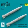 ResKit Models Su-25 Frogfoot PTB-800 underwing fuel tanks (2 pcs) (3D Printed) - Su-25 Frogfoot PTB-800 – szárny alatti üzemanyag-póttartályok, 2 db