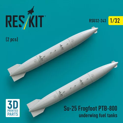 ResKit Models Su-25 Frogfoot PTB-800 underwing fuel tanks (2 pcs) (3D Printed) - Su-25 Frogfoot PTB-800 – szárny alatti üzemanyag-póttartályok, 2 db