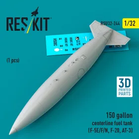   ResKit Models 150 gallon centerline fuel tank (F-5E/F/N, F-20, AT-3) (1 pcs) (3D Printed) - 150 gallonos törzs alatti üzemanyag-póttartály, 1 db