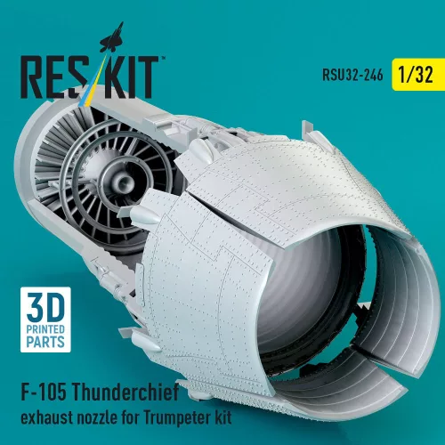 ResKit Models F-105 Thunderchief exhaust nozzle for Trumpeter kit (3D Printed) - hajtómű-fúvócső