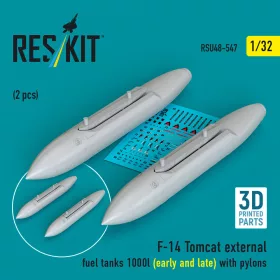   ResKit Models F-14 Tomcat – 1000 literes külső üzemanyag-póttartályok pilonokkal, korai és késői változat, 2 db
