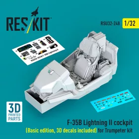   ResKit Models F-35B Lightning II – alap cockpitkészlet 3D matricákkal