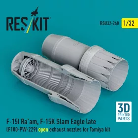  ResKit Models F-15I Ra'am, F-15K Slam Eagle késői (F100-PW-229) nyitott – hajtómű-fúvócsövek