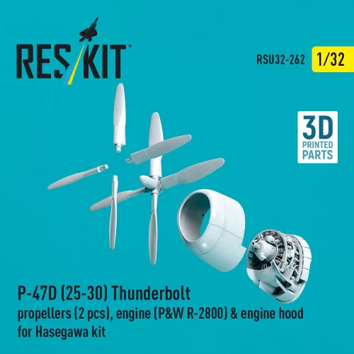 ResKit Models P-47D (25-30) Thunderbolt – légcsavarok, motor, motorburkolat