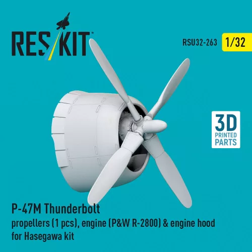 ResKit Models P-47M Thunderbolt – légcsavar, motor, motorburkolat