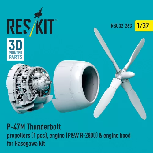 ResKit Models P-47M Thunderbolt – légcsavar, motor, motorburkolat