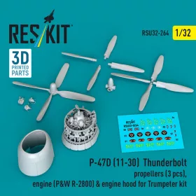   ResKit Models P-47D (11-30) Thunderbolt – légcsavarok, motor, motorburkolat