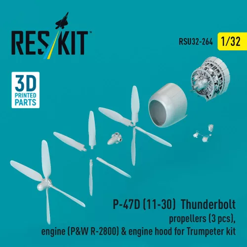 ResKit Models P-47D (11-30) Thunderbolt – légcsavarok, motor, motorburkolat