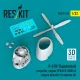 ResKit Models P-47N Thunderbolt propeller, engine (P&W R-2800) & engine hood (3D Printed) for Trumpeter - légcsavar, motor, motorburkolat