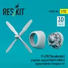 ResKit Models P-47N Thunderbolt propeller, engine (P&W R-2800) & engine hood (3D Printed) for Trumpeter - légcsavar, motor, motorburkolat