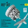 ResKit Models P-47N Thunderbolt propeller, engine (P&W R-2800) & engine hood (3D Printed) for Trumpeter - légcsavar, motor, motorburkolat
