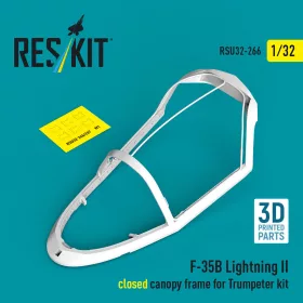   ResKit Models F-35B Lightning II closed canopy frame (3D Printed) for Trumpeter - zárt kabintetőkeret