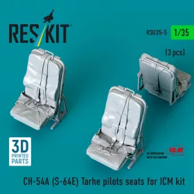   ResKit Models CH-54A (S-64E) Tarhe pilots seats for ICM kit (3 pcs) (3D Printed) - pilótaülések