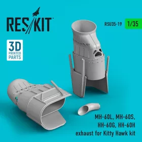   ResKit Models MH-60L, MH-60S, HH-60G, HH-60H – kipufogócsonkok, Kitty Hawk / Zimi Model maketthez
