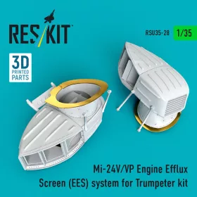   ResKit Models Mi-24 (V,VP) Engine Efflux Screen (EES) system for Trumpeter kit (3D Printed) - hajtómű-kiömlővédő rendszer (EES)