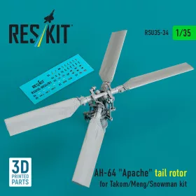   ResKit Models AH-64 Apache tail rotor for Takom/Meng/Snowman kit (3D Printed) - farokrotor