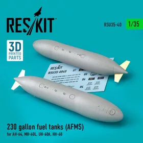   ResKit Models 230 gallon fuel tanks (AFMS) for AH-64, MH-60L, UH-60A, HH-60 (2 pcs) (3D Printed) - AH-64, MH-60L, UH-60A, HH-60 – 230 gallonos üzemanyag-póttartályok, 2 db