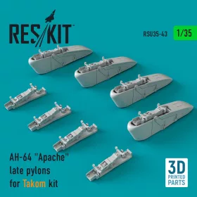   ResKit Models AH-64 Apache late pylons for Takom kit (3D Printed) - fegyverfelfüggesztő pilonok