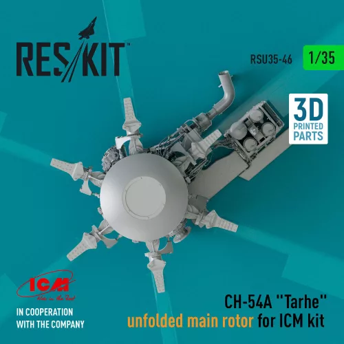 ResKit Models CH-54A Tarhe unfolded main rotor for ICM kit (3D Printed) - kihajtott főrotor