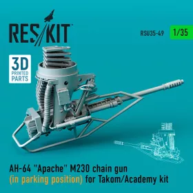   ResKit Models AH-64 Apache M230 chain gun (in parking position) for Takom/Academy kit (3D Printed) - M230 Chain Gun gépágyú, parkolóhelyzetben