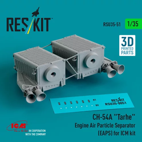 ResKit Models CH-54A Tarhe Engine Air Particle Separator (EAPS) for ICM kit (3D Printed) - hajtómű levegőrészecske-leválasztó (EAPS)