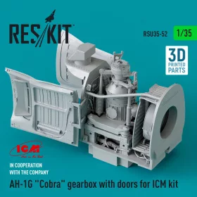   ResKit Models AH-1G Cobra gearbox with doors for ICM kit (3D Printed) - AH-1G Cobra főreduktor ajtókkal