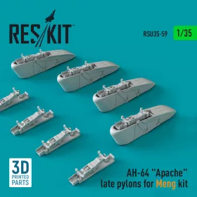   ResKit Models AH-64 Apache late pylons for Meng kit (3D Printed) - fegyverfelfüggesztő pilonok