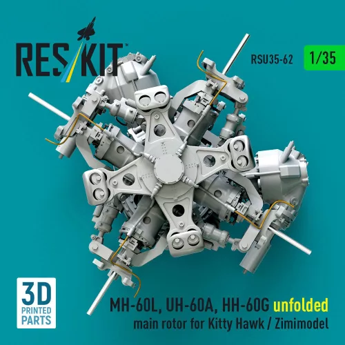 ResKit Models MH-60L, UH-60A, HH-60G unfolded main rotor for Kitty Hawk / Zimimodel (3D Printed) - kihajtott főrotor