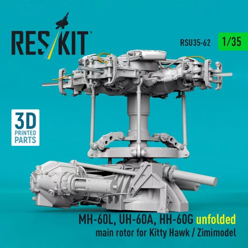 ResKit Models MH-60L, UH-60A, HH-60G unfolded main rotor for Kitty Hawk / Zimimodel (3D Printed) - kihajtott főrotor