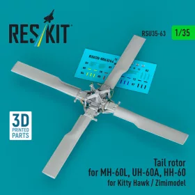   ResKit Models Tail rotor for MH-60L, UH-60A, HH-60 for Kitty Hawk / Zimimodel (3D Printed) - farokrotor