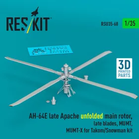   ResKit Models AH-64E késői Apache – kihajtott főrotor, késői rotorlapátok, MUMT-X rendszerrel, Takom/Snowman makettekhez